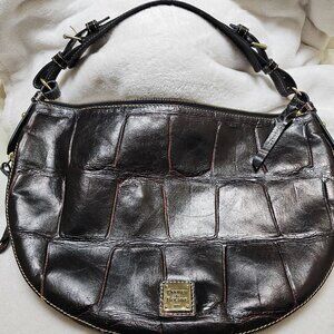 Dooney & Bourke Brown Leather Slim Alligator Hobo